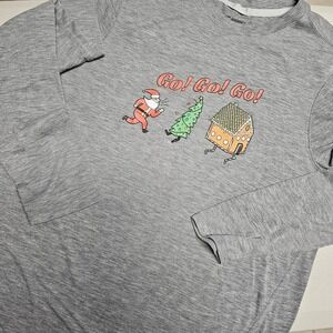 Brooks Running Long Sleeve Shirt‎ Women's Large Santa Christmas Tree Gingerbread